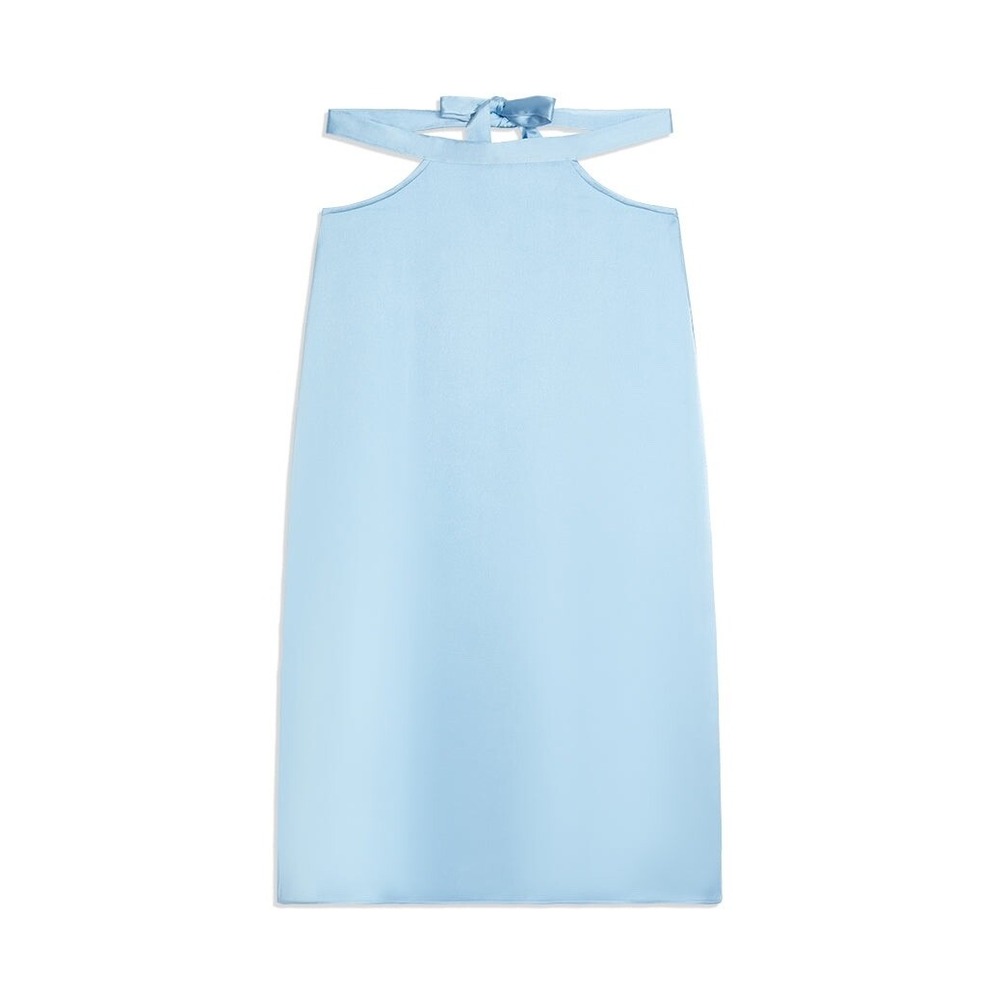WeWoreWhat Cut Out Satin Charmeuse MIDI Skirt - Airy Blue XS